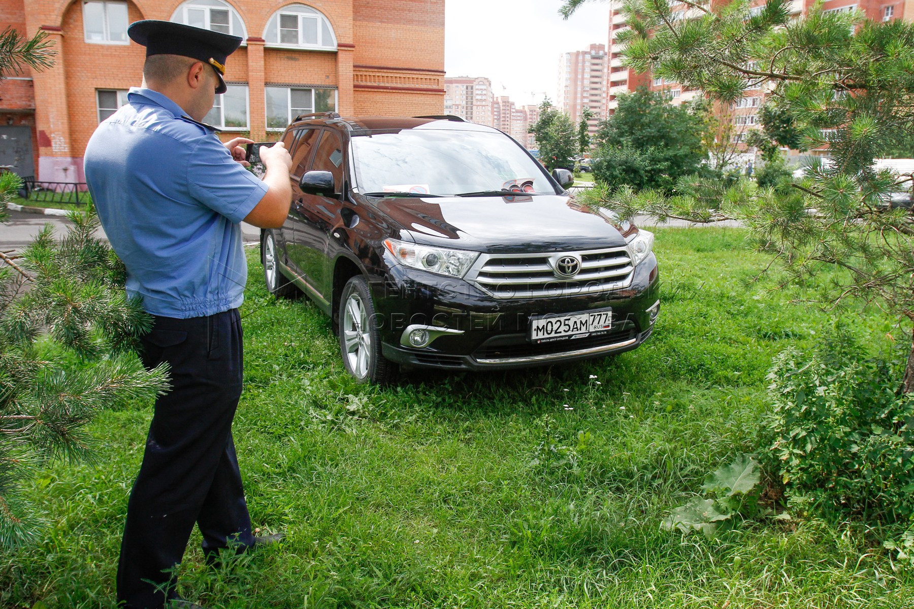 Штраф за парковку на газоне в Москве