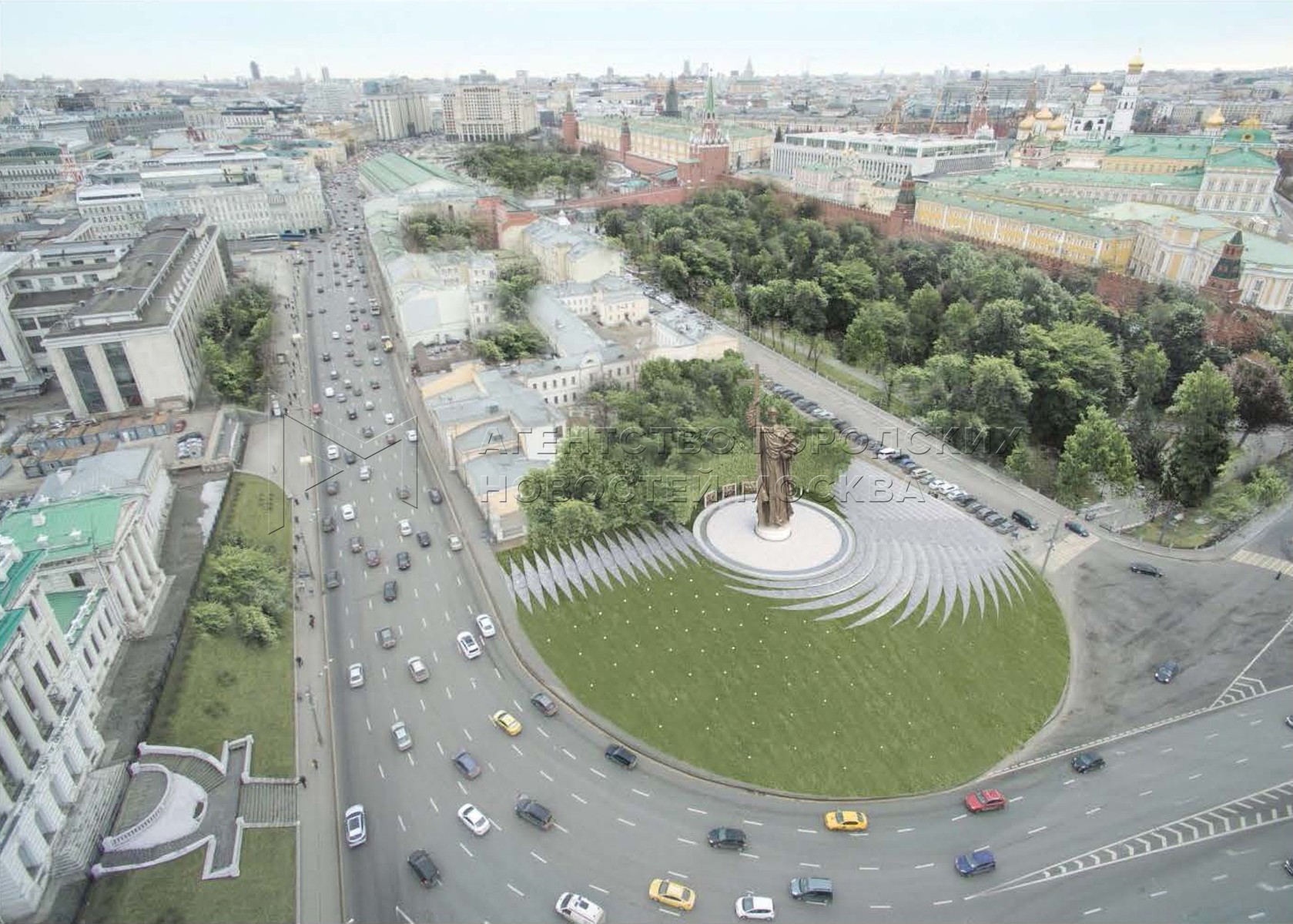 Памятник князю Владимиру в Москве на Боровицкой площади