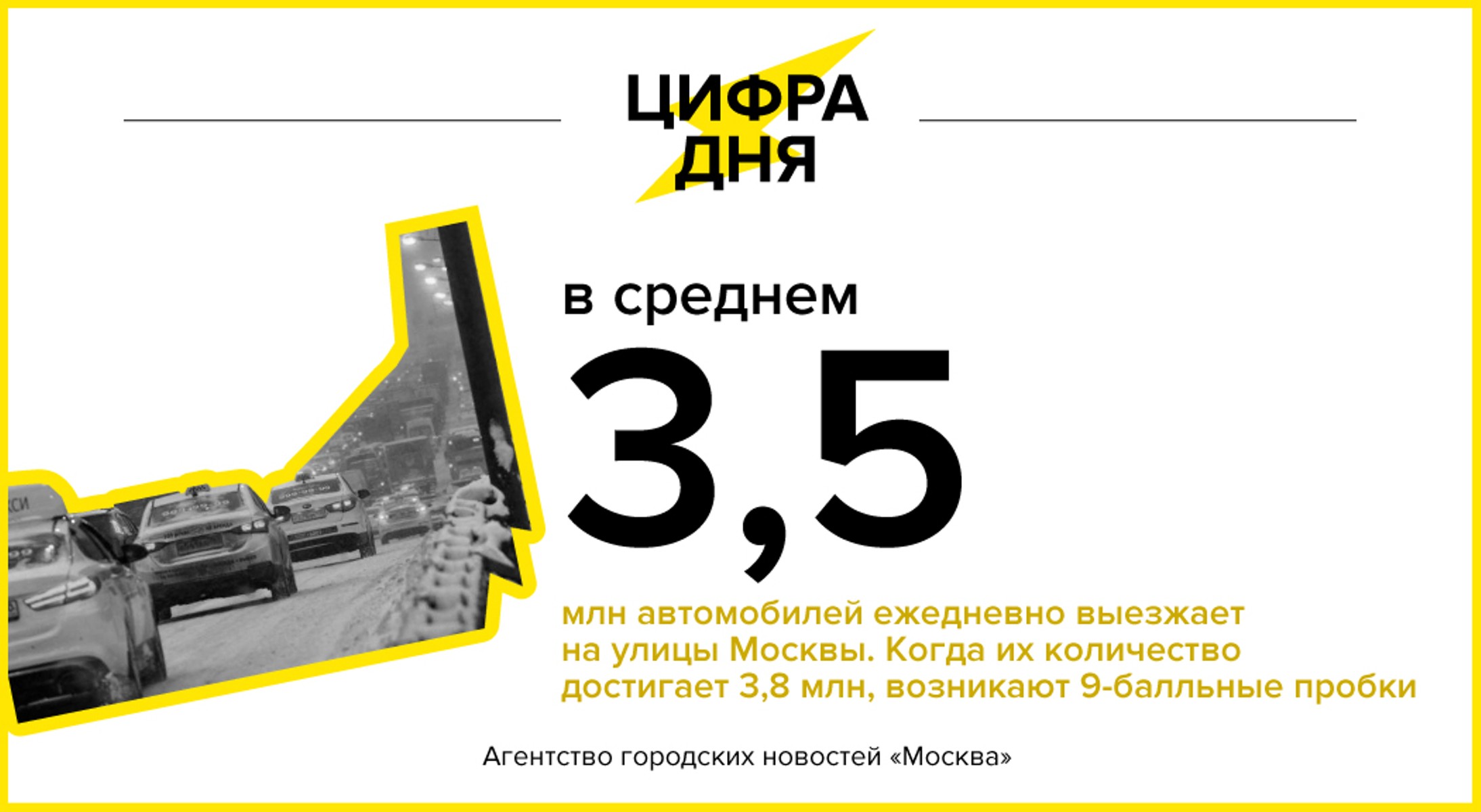 Цифра дня 27 ноября: В среднем 3,5 млн автомобилей ежедневно выезжает на  улицы Москвы - Агентство городских новостей «Москва» - информационное  агентство