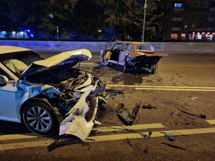 Последствия ДТП с участием двух автомобилей на Каширском шоссе - Агентство город